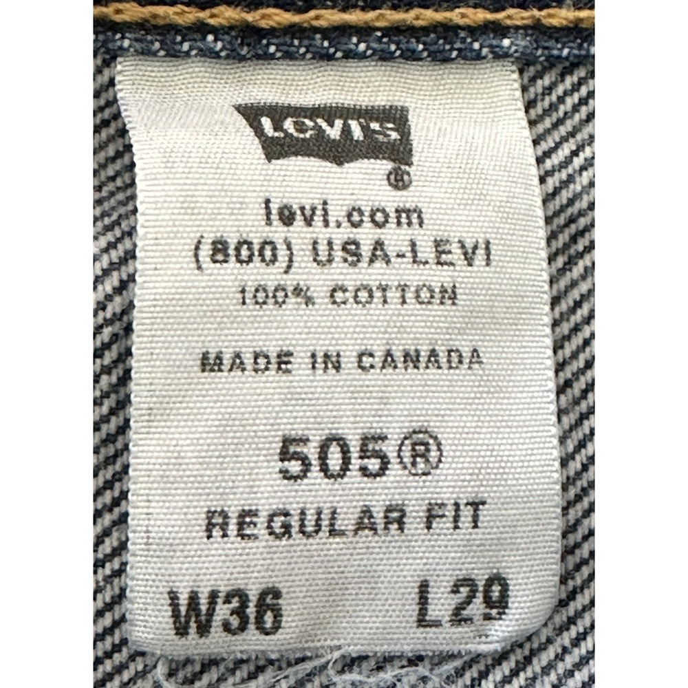 Levi's Jeans Men's 36x29 505 Regular Straight Dark Wash Blue Denim Fit 34X29 - Picture 6 of 8